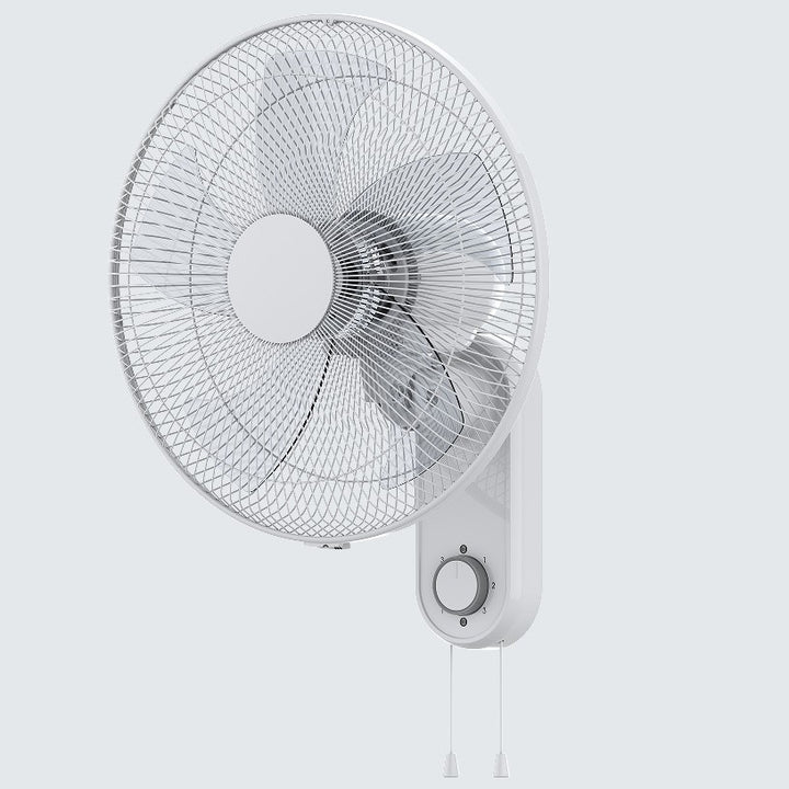 Unisex nan oscillating wall-mounted electric fan with rotary dial and dual pull-cord controls Bowlift