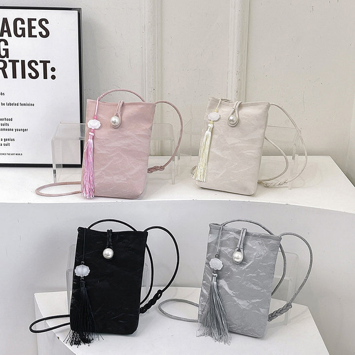 Elegant Textured Mini Crossbody Bag Bowlift