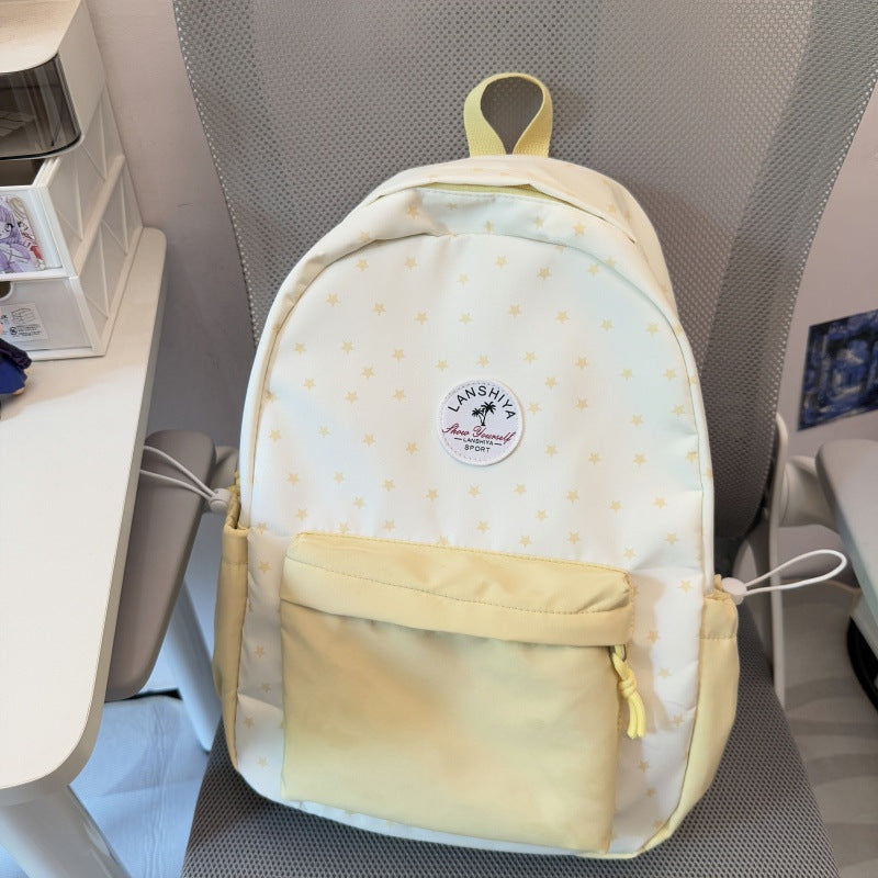 Star-Patterned School Backpack