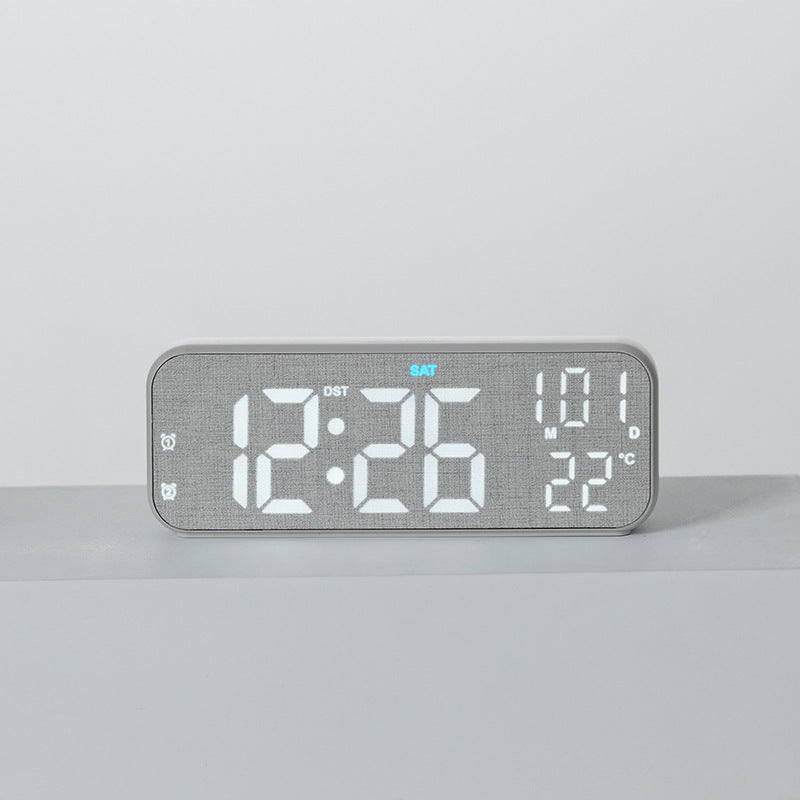 Digital wooden alarm clock with temperature and day of the week display Bowlift