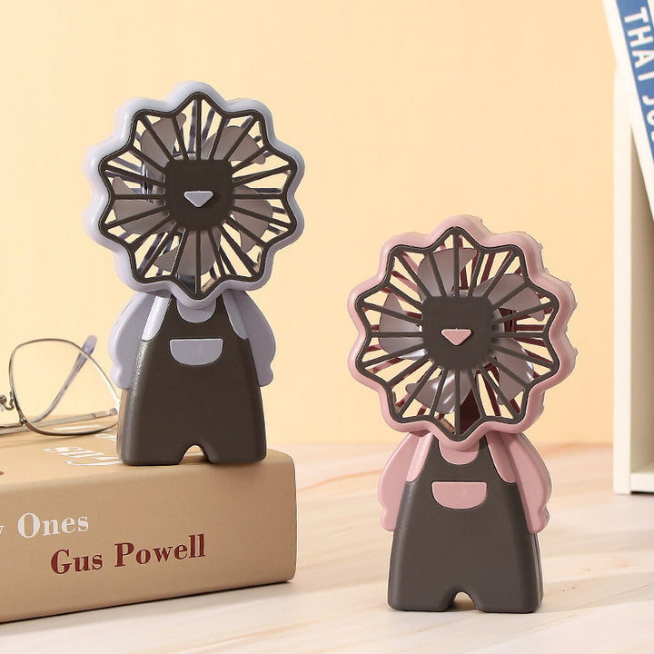 Women creative mini handheld fan with floral pattern Bowlift