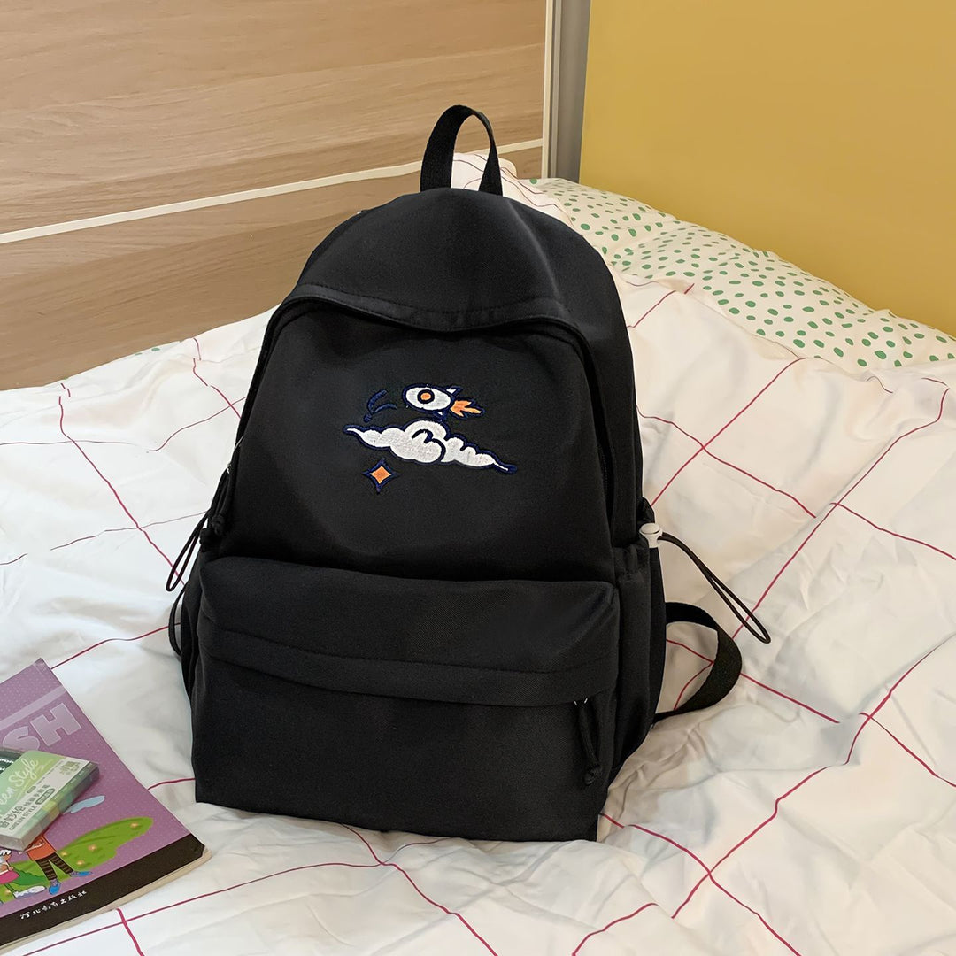 Fashionable backpack with artistic embroidery design Bowlift