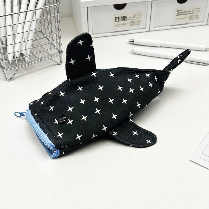 Plush Shark-Shaped Pencil Case Bowlift