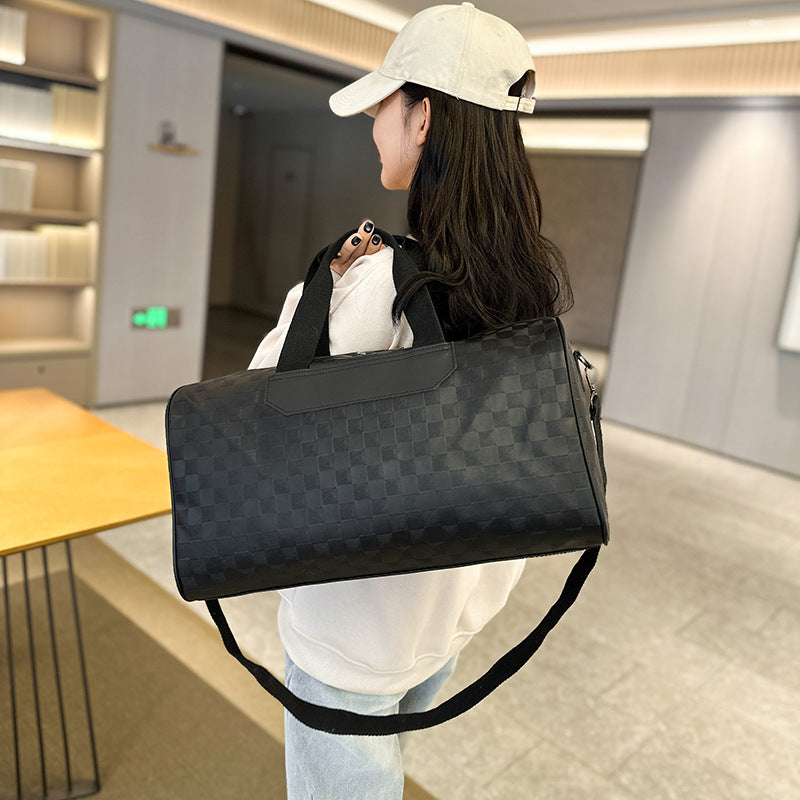 Elegant Travel Bag Made of Durable Artificial Leather with Crocodile Pattern Bowlift