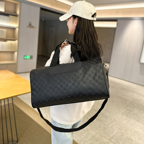 Elegant Travel Bag Made of Durable Artificial Leather with Crocodile Pattern Bowlift