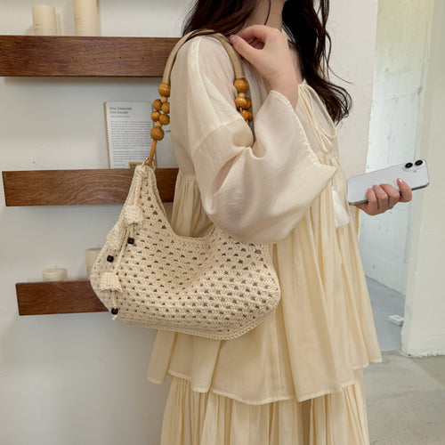 Handmade crochet bag with colorful tassels Bowlift