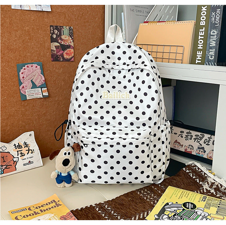 Polka Dot Patterned Casual Backpack