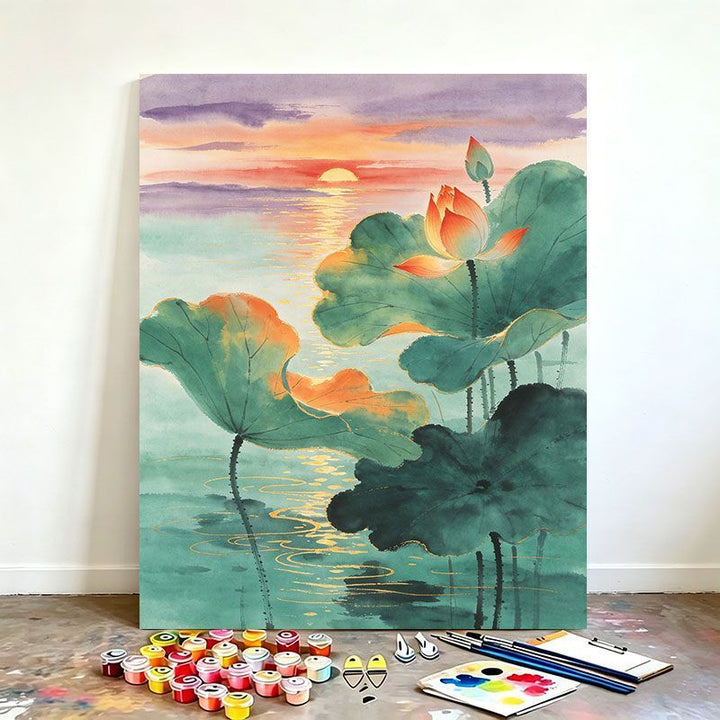 Watercolor Lotus Art Painting Kit Bowlift
