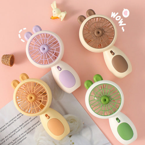 Women's Portable Handheld Fan with Cute Ears Bowlift