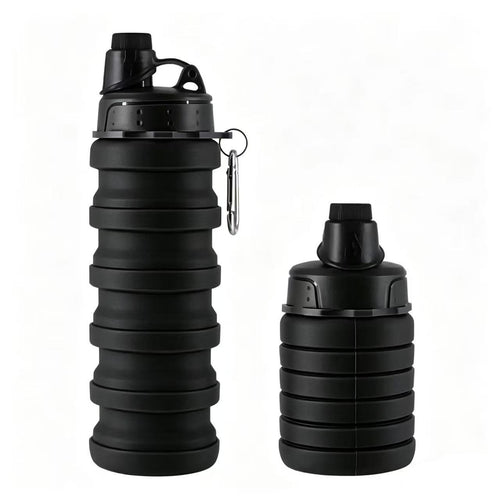Unisex Collapsible Sports Water Bottle with Carabiner Bowlift