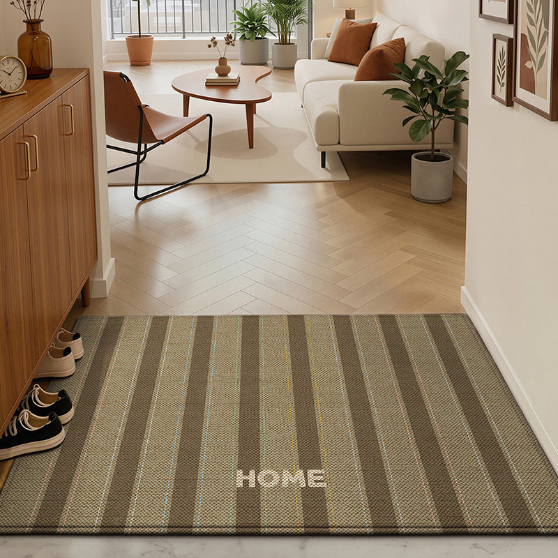 Striped Textured Welcome Mat Bowlift