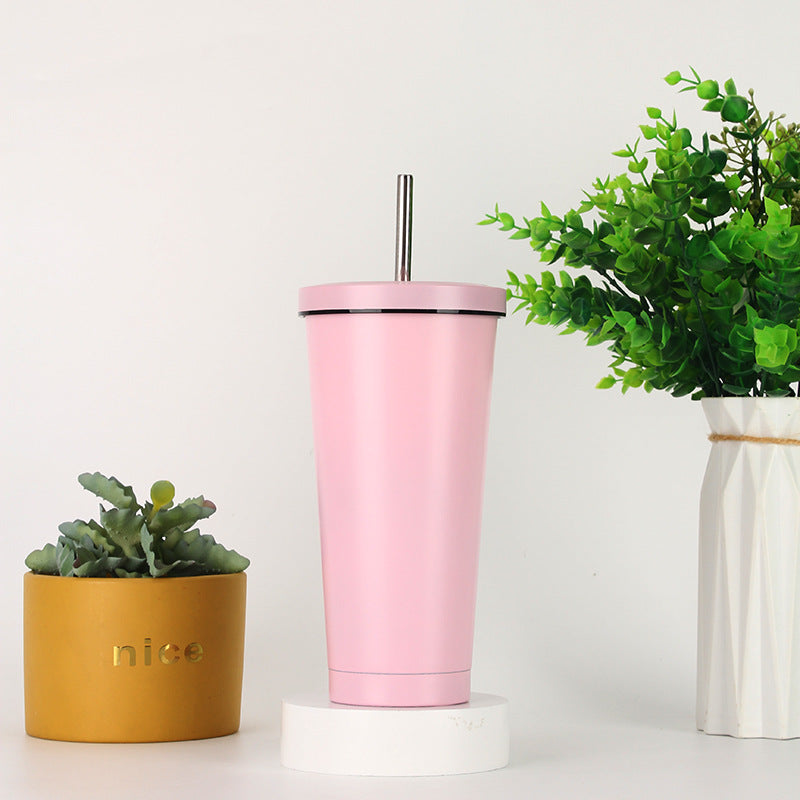 Women's stainless steel drinking cup with straw Bowlift