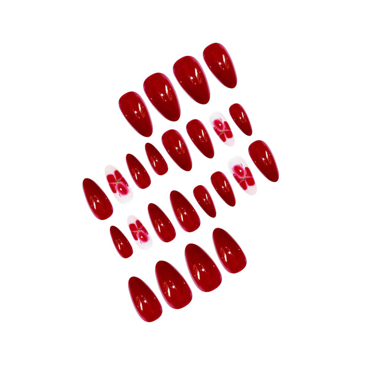 Elegant Floral Press-On Nail Art Bowlift