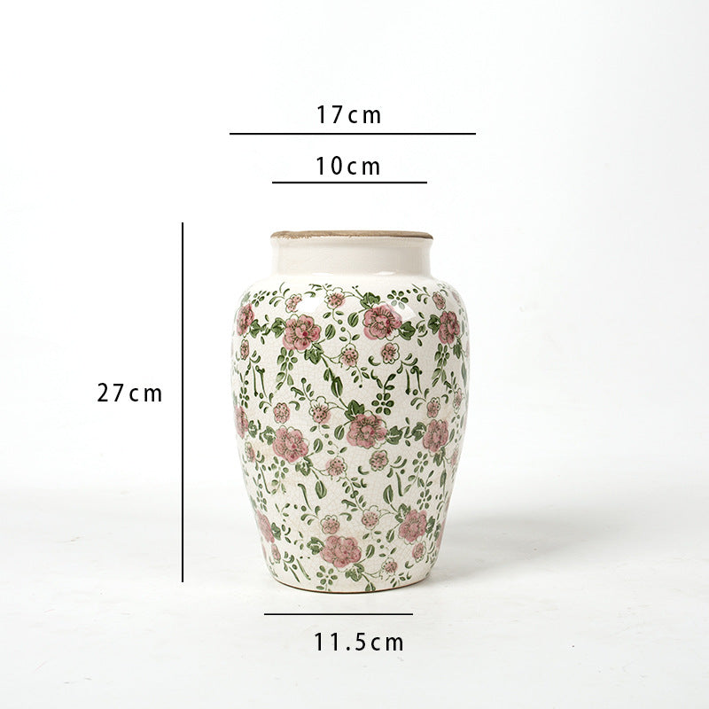 Floral Ceramic Vase with Artistic Design Bowlift