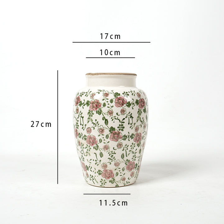 Floral Ceramic Vase with Artistic Design Bowlift