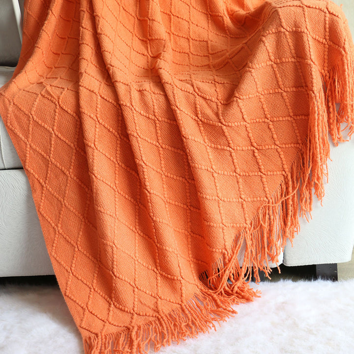 Luxurious Textured Knit Throw Blanket Bowlift