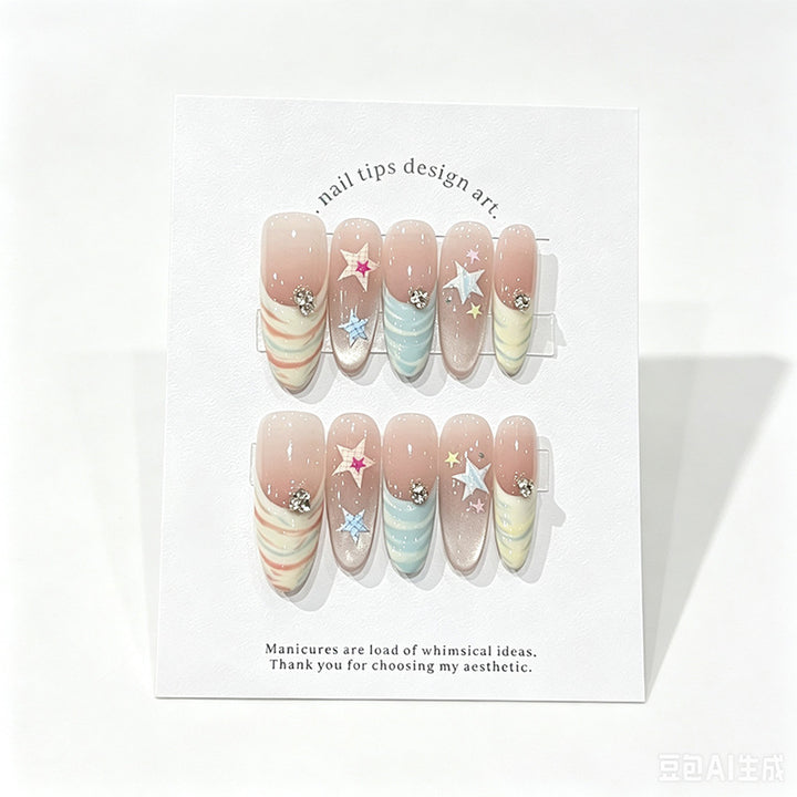 Whimsical Nail Art Press-On Set Bowlift