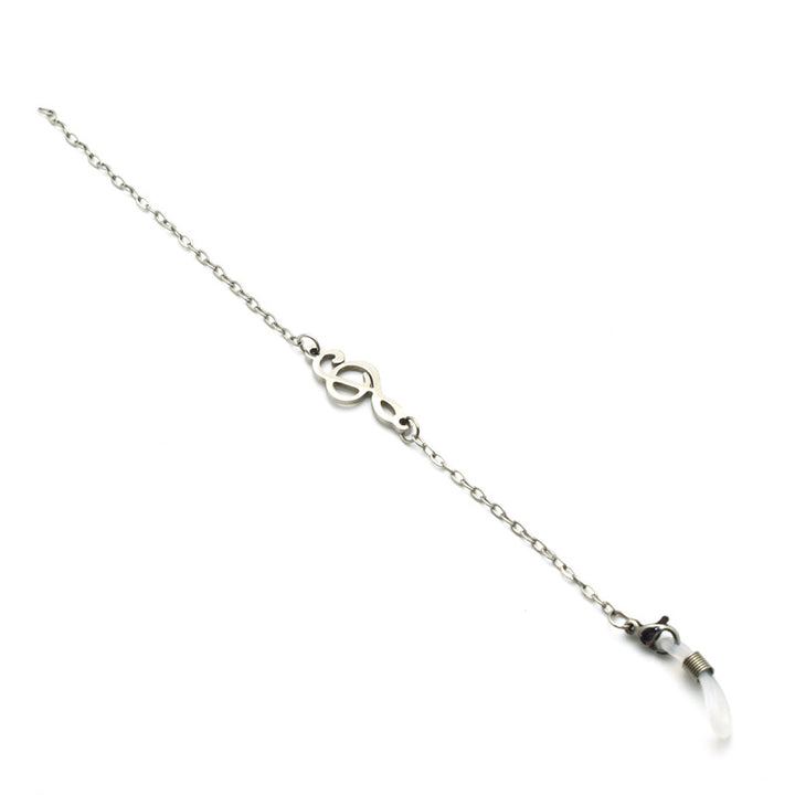 Artistic Silver Eyewear Chain Bowlift