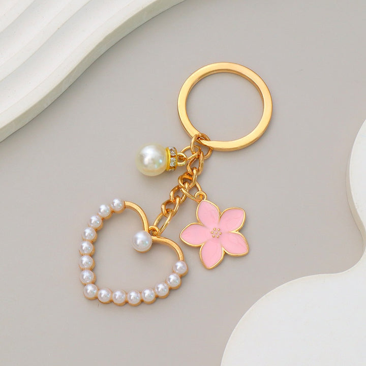 Keychain with heart and flower motif Bowlift