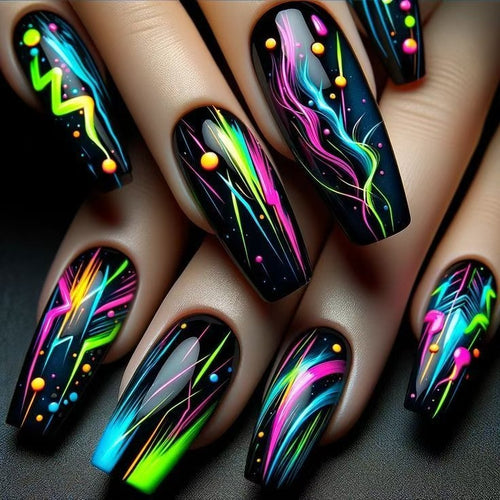Neon Glow-In-The-Dark Nail Art Bowlift