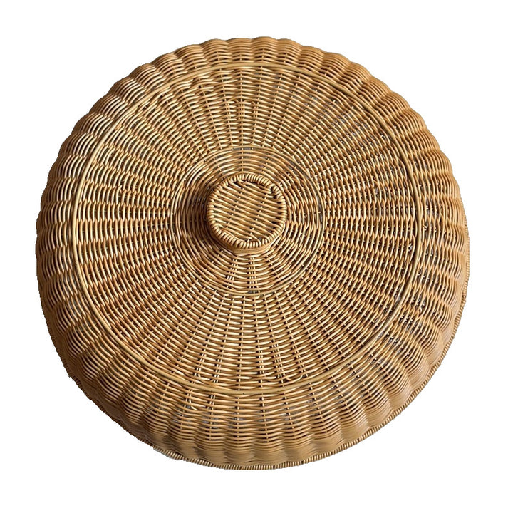 Handcrafted Round Woven Lidded Storage Basket Bowlift