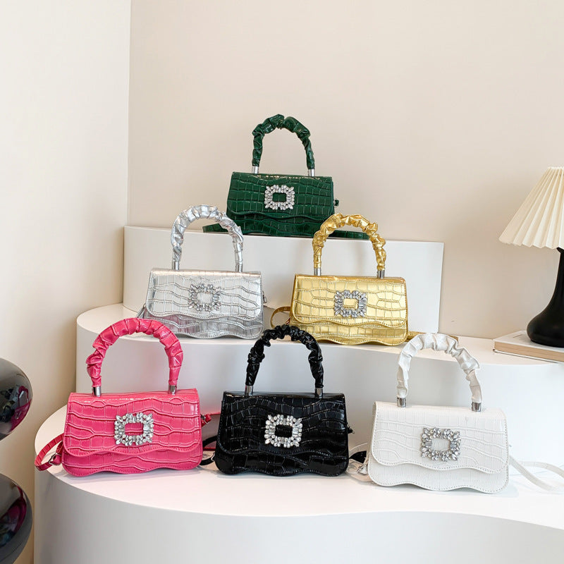 Glamorous Crocodile Texture Evening Handbag Bowlift
