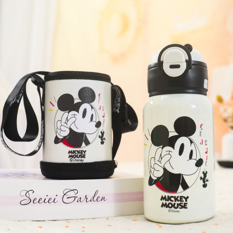Insulated drinking bottle with Mickey Mouse design and practical carrying strap Bowlift