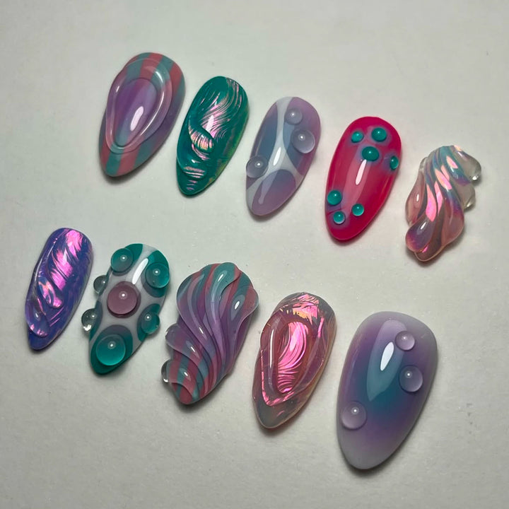 Artistic 3D Nail Design Bowlift