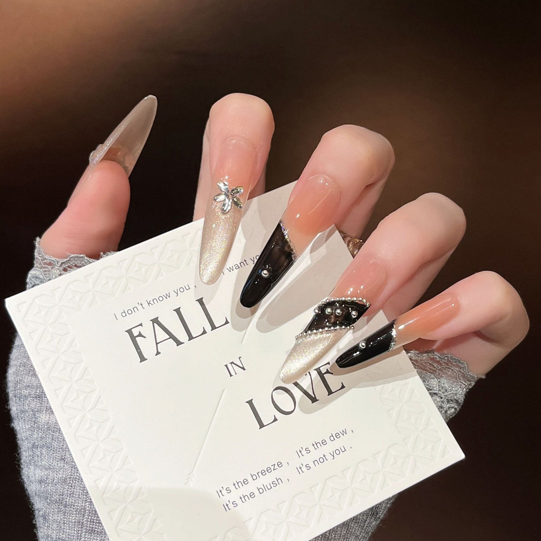 Elegant Stiletto Press-On Nail Extensions Bowlift
