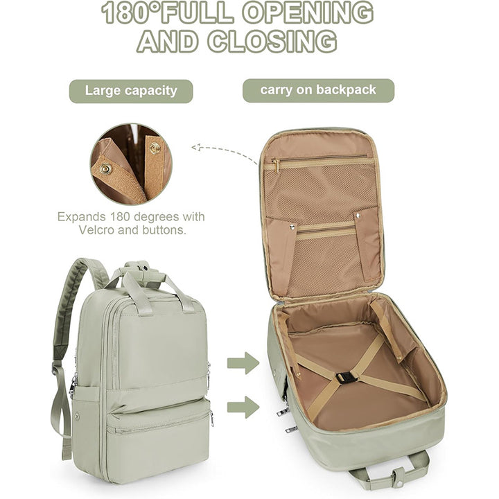 Travel backpack with integrated laptop compartment and organizer Bowlift