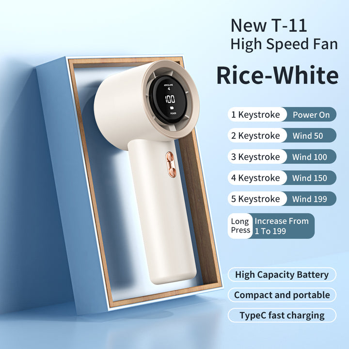 Unisex nan high performance compact rechargeable handheld fan with digital speed display Bowlift