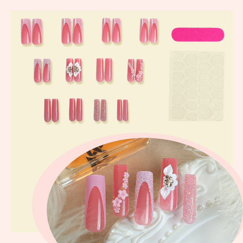 Elegant Floral Press-On Nail Art Set Bowlift 1788496102