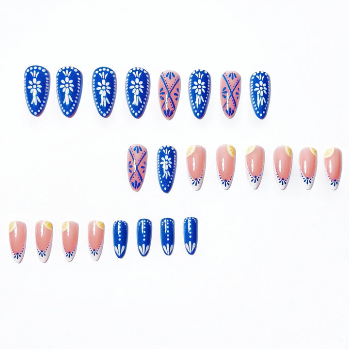 Creative artificial nails with fresh citrus design Bowlift