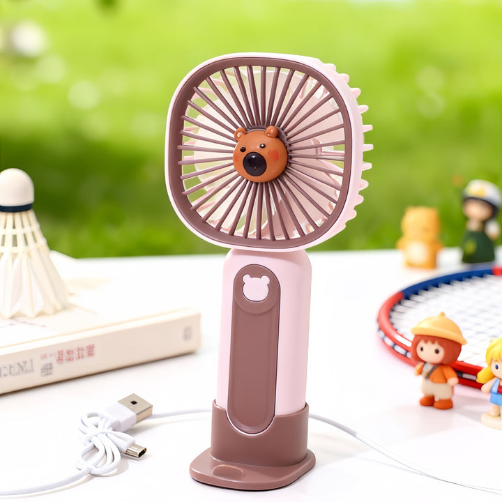 Ladies Portable USB Mini Fan with Cute Animal Design Bowlift