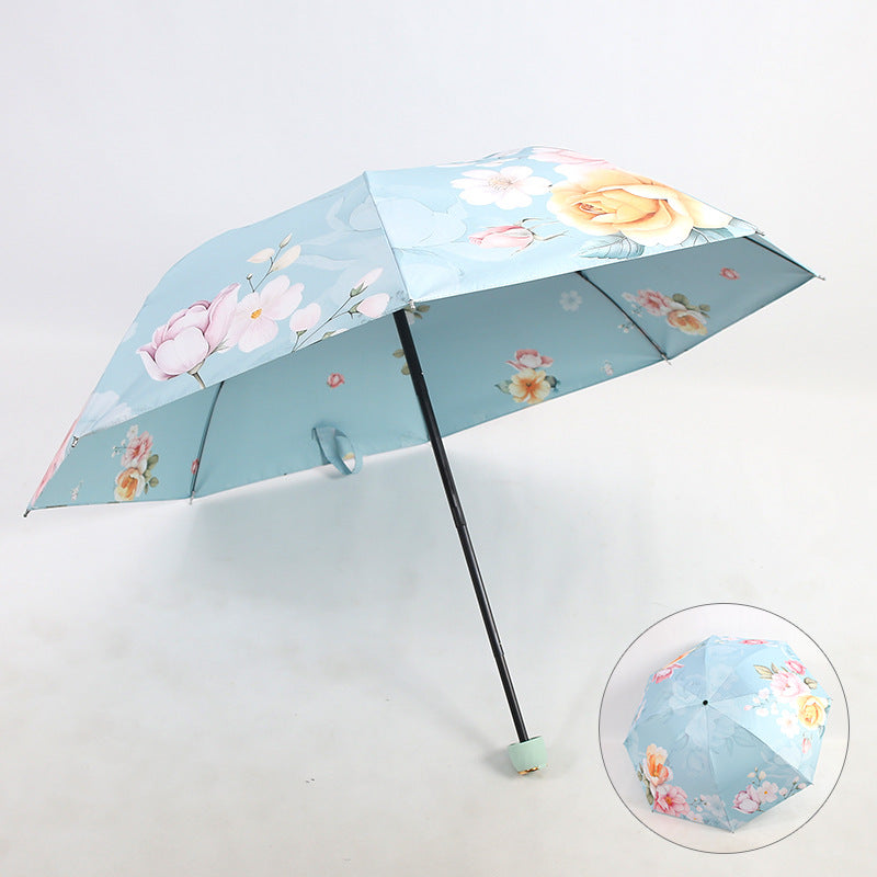 Ladies elegant folding umbrella with floral patterns Bowlift