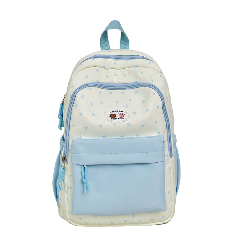 Playful Star-Patterned Student Backpack
