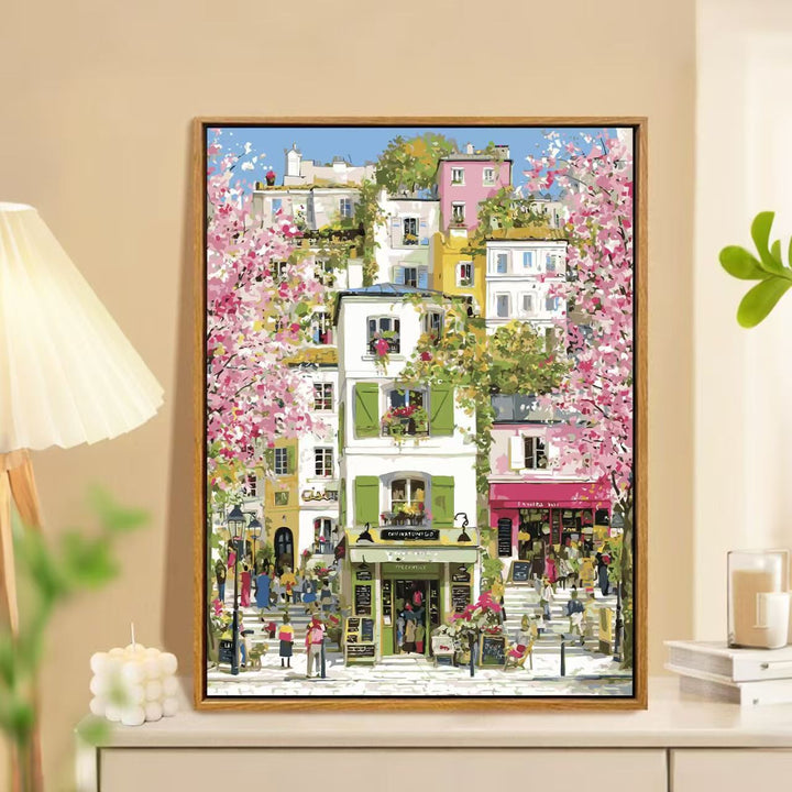 Charming Springtime Market Landscape Wall Art Bowlift