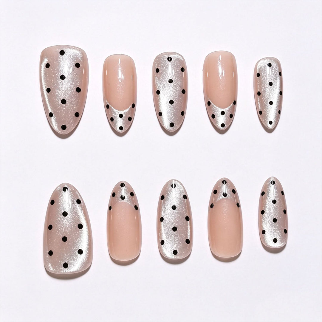 Artistic Polka Dot Press-On Nail Tips Bowlift