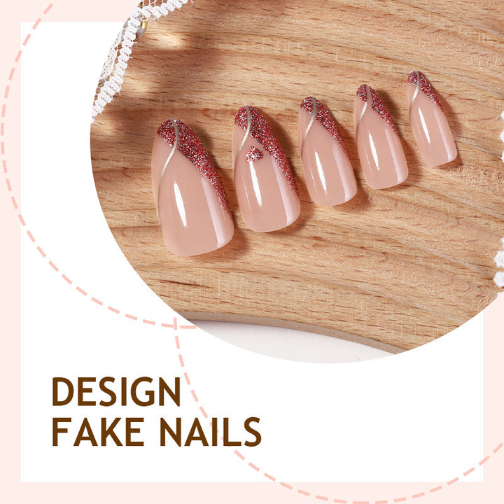 Artificial nails with glittering accents Bowlift