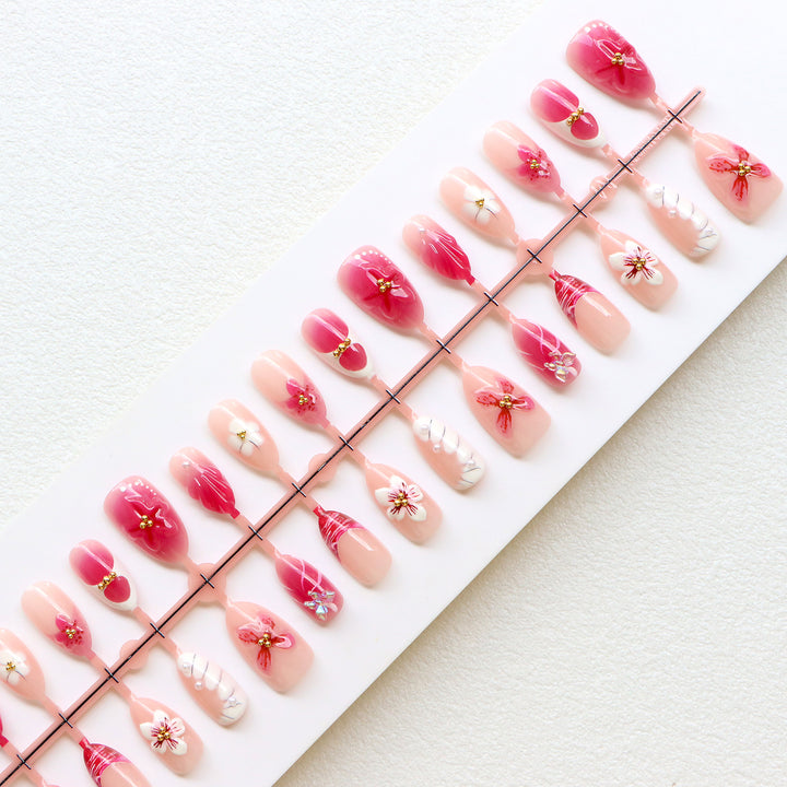 Premium Floral Press-On Nail Art Collection Bowlift