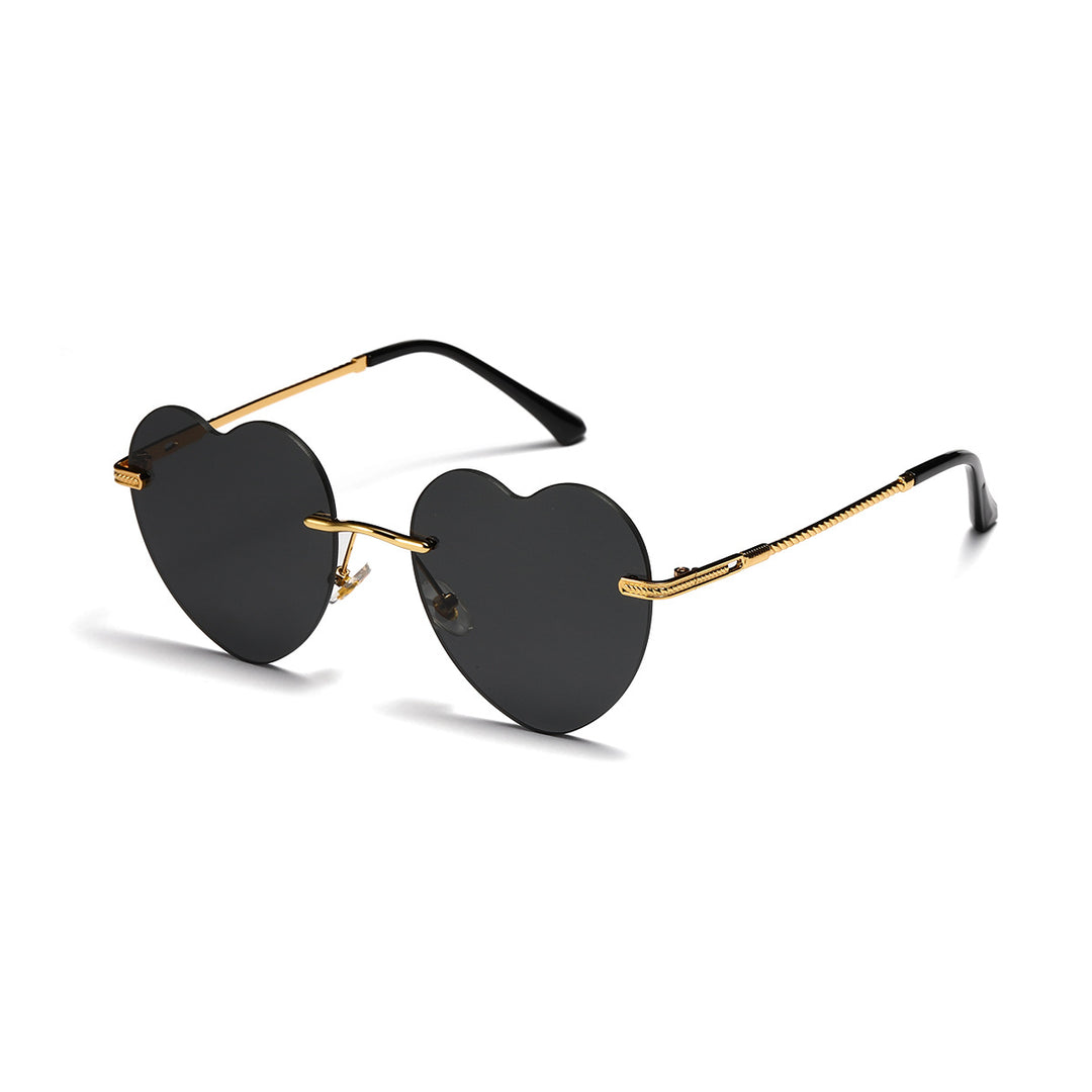 Ladies trendy heart sunglasses with mirrored lenses Bowlift