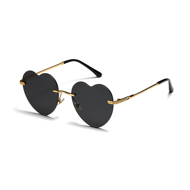 Ladies trendy heart sunglasses with mirrored lenses Bowlift