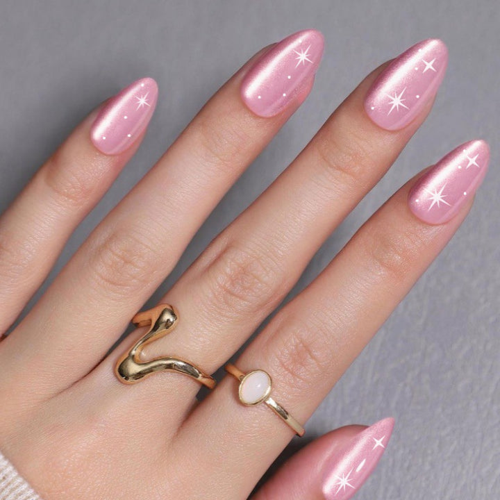 Glossy Almond-Shaped Press-On Nail Tips Bowlift