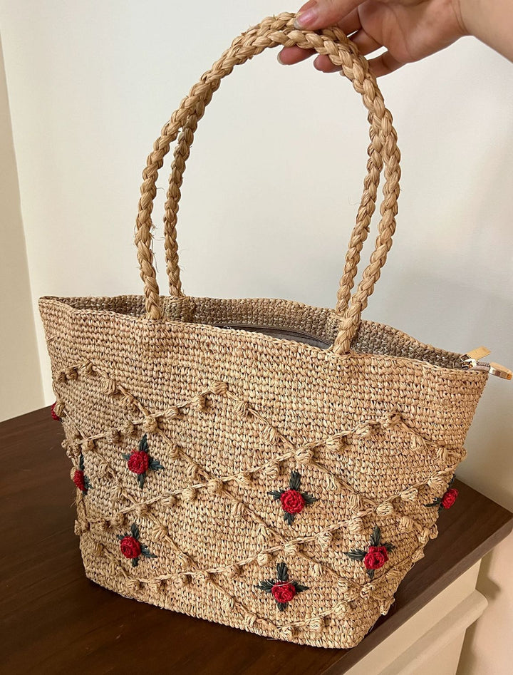 Handmade basket bag with braided handle Bowlift
