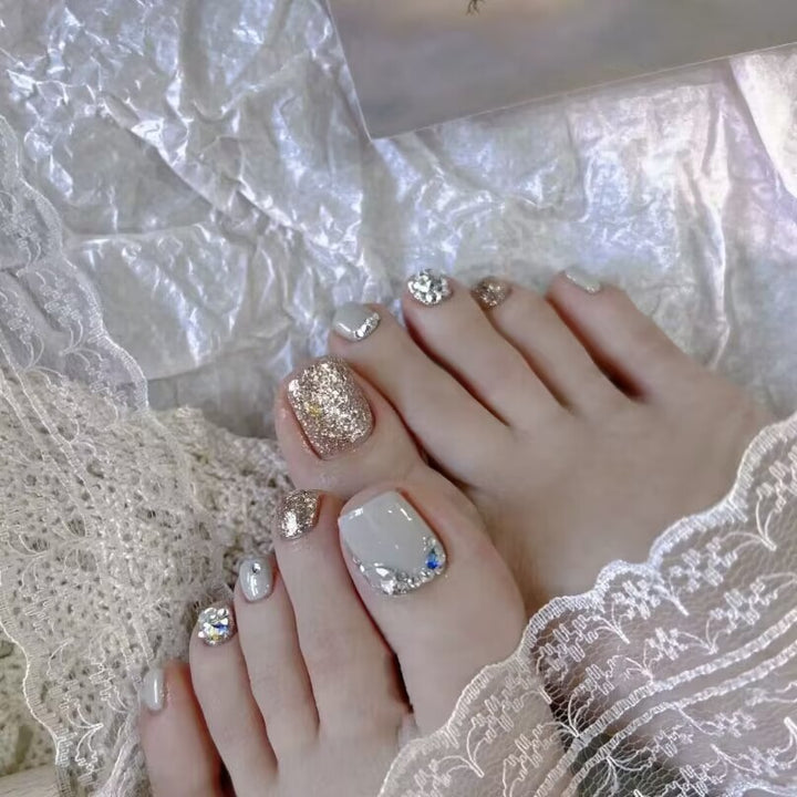 Premium Glittering Toe Nail Art Bowlift