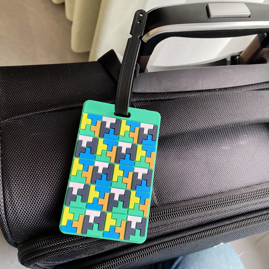 Vibrant Puzzle Pattern Luggage Tag Bowlift