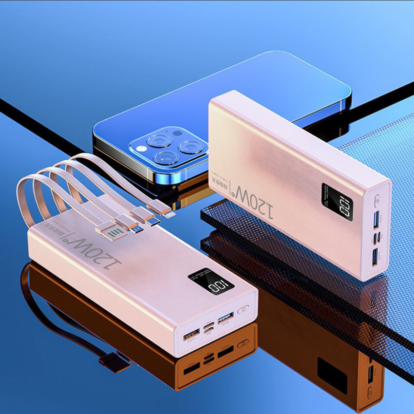 High-performance power bank with integrated fast charging ports and LCD display Bowlift