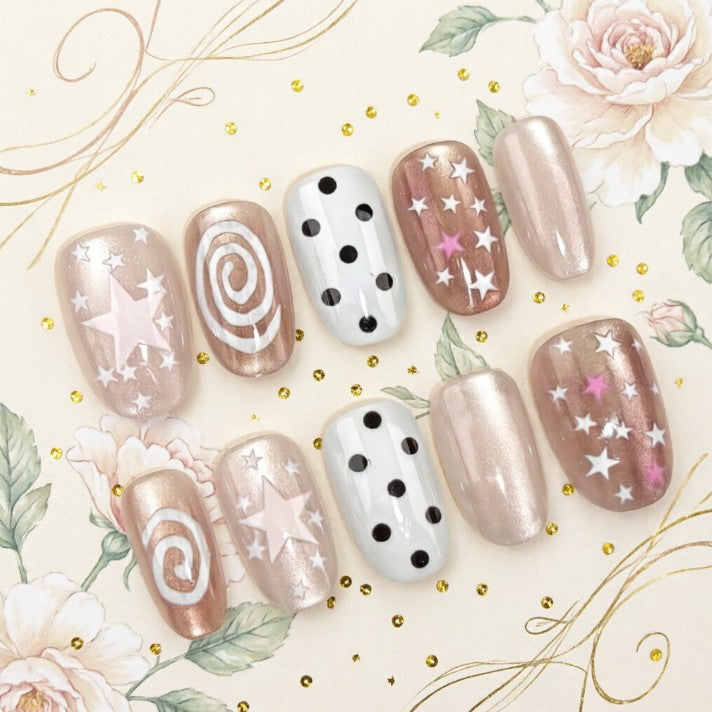 Artificial nails with trendy star pattern Bowlift