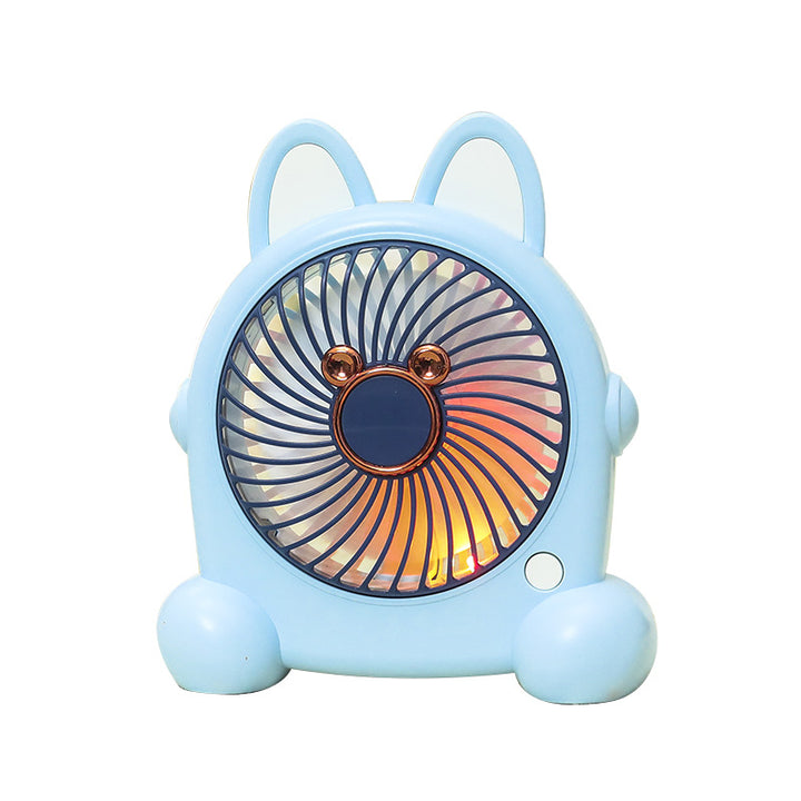 Portable USB Table Fan with LED Lighting and Flexible Tilt Angle Bowlift