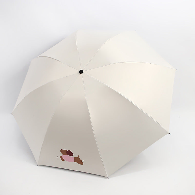 Ladies Kid-Friendly Umbrella with Fun Bear Design Bowlift